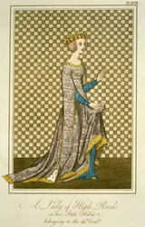 Dame de rang du 14e siècle dans ses robes d